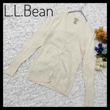레어 캐시미어 혼방 L.L.Bean 니트 가디건 V넥 화이트
