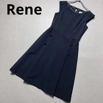 Rene 원피스 백리본 슬리브리스 네이비 르네