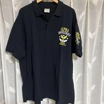 ALPHA INDUSTRIES 블랙 피케 셔츠 5L