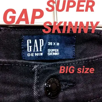 GAP 남성용 슈퍼 스키니 블랙 데님 팬츠 38 x 30 스트레치