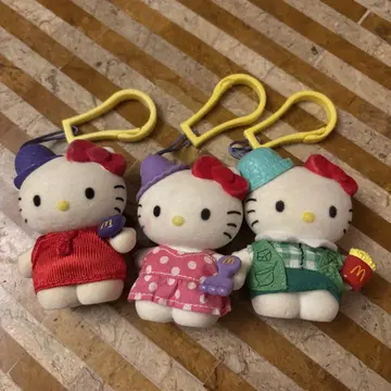 헬로키티 맥도날드 봉제 인형 스트랩 3개 세트