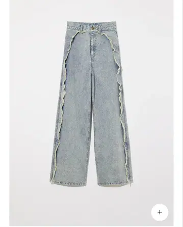 [미사용품] RUFFLE DETAIL DENIM PANTS