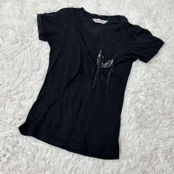 [ c5661 ] ZARA 반팔 티셔츠 블랙 장식
