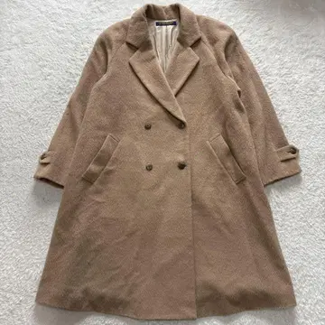 브룩스브라더스 울 샤기 더블 체스터 코트 베이지 11호