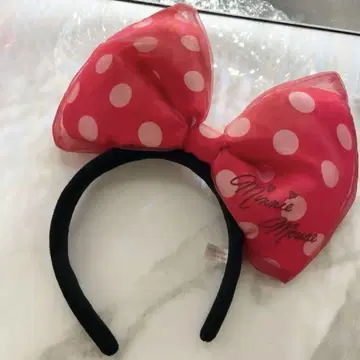 디즈니 머리띠 빅 리본 미니 빨간색