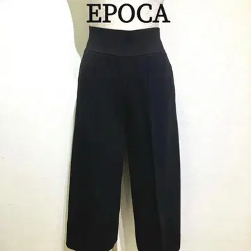 새상품급 EPOCA 블랙 가우초 팬츠 와이드 팬츠 허리밴딩 스트레치