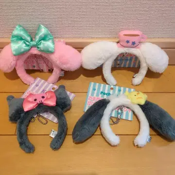 산리오 미니 머리띠 키링 마이멜로디 쿠로미 시나몬 포차코