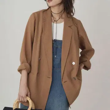 camel,,LOUNGEDRESS 린넨 라이크 시어 자켓