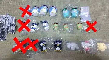 해피단부이 선글라스 바치바치 피규어 + 산리오 플로키 인형 15개