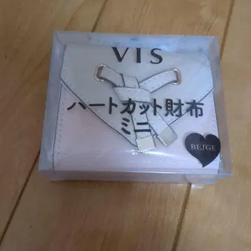 VIS 하트 컷 지갑 미니 BEIGE