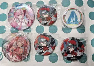 [새상품] 6세트 벚꽃 미쿠 & 하츠네 미쿠 캔뱃지 ART OF MIKU