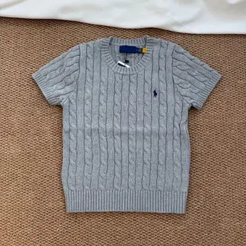 POLO RALPH LAUREN 그레이 반팔 니트 스웨터 S