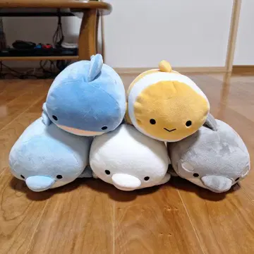 모찌후와! 데굴데굴 수족관 봉제 인형 4체 세트