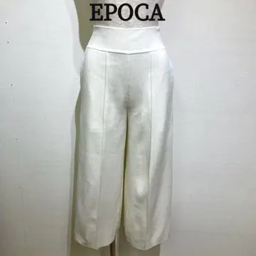 새상품급 EPOCA 화이트 가우초 팬츠 와이드 팬츠 허리밴딩 스트레치