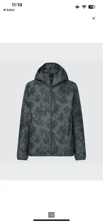 UNIQLO 포켓 UV컷 후드티 다크 그레이