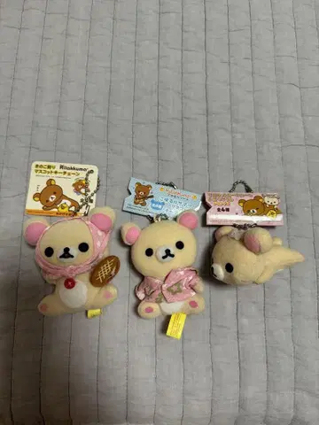 코리락쿠마 봉제 인형 3점 세트 헤이세이 레트로 레어 리락쿠마