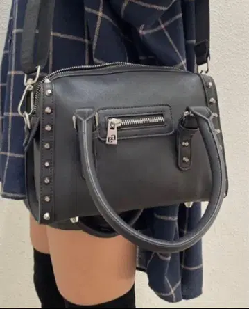 제이다 GYDA 스터드 미니 보스턴 백 BLACK