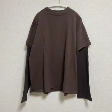 ANDER LAYERED LS TEE BROWN 새상품