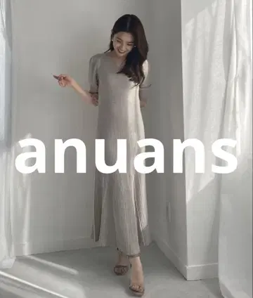 거의 미사용 anuans 7부 소매 원피스 FREE 라이트 그레이 여성용