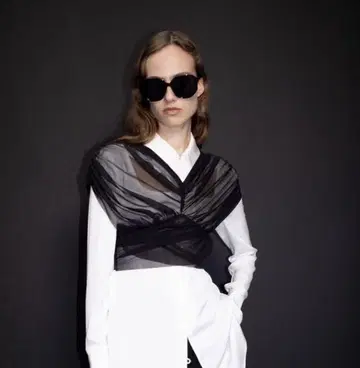 FETICO GATHERED SHEER TOP