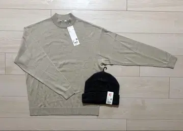 UNIQLO 남성용 모크넥 스웨터 히트텍 비니 2세트