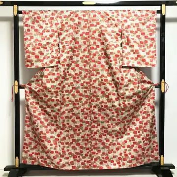 코몬 비틀거리는 줄무늬에 사각 무늬 기모노 KK-1010