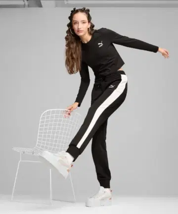PUMA 푸마 우먼 ICONIC T7 트랙 팬츠 블랙