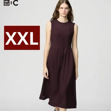 유니클로 C 메쉬 원피스 슬리브리스 와인 XXL 빅 사이즈