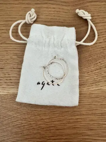 agete 아가트 후프 귀걸이 K10 꼬임