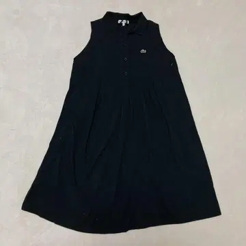 라코스테 슬리브리스 폴로 셔츠 원피스 블랙