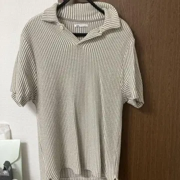 ZARA 베이지 스트라이프 피케 셔츠 EUR M