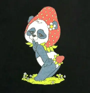 딸기 팬더 T셔츠 빨간색 벽돌 창고 딸기샵 비밀의 딸기 MICO E