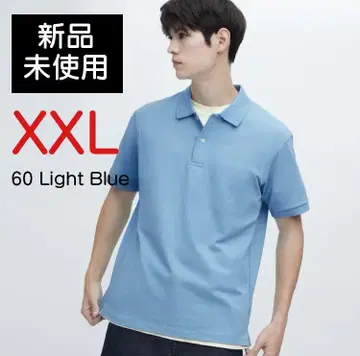 유니클로 드라이 카노코 피케 셔츠 XXL 라이트 블루 미사용 새상품