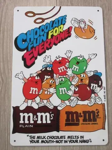 m&m's 초콜릿 메탈 사인 양철 간판 04-71