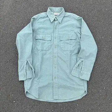 llbean 샤모아크로스 셔츠 에메랄드 그린 USA제 80s