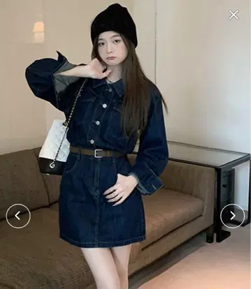 DAY CLOSET 여성용 세퍼레이트풍 데님 원피스 미니