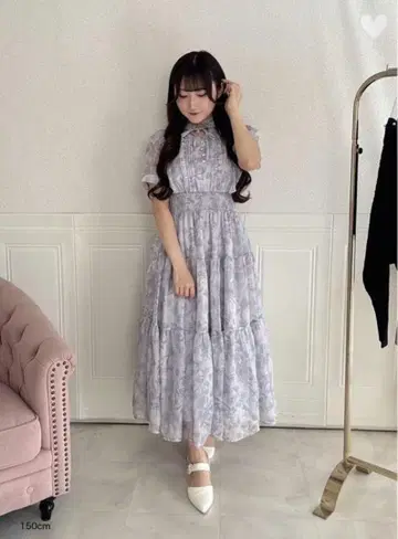 evelyn 라메 프릴 꽃무늬 OP