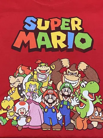SUPER MARIO 티셔츠 빨간색 L 사이즈 마리오 루이지 요시