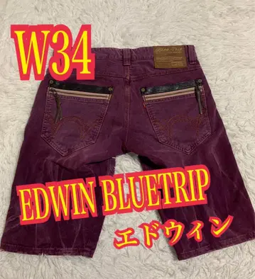 EDWIN BLUETRIP 에드윈 하프 데님 일본제 보라색 W34