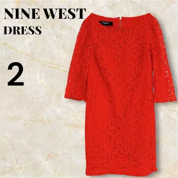 NINE WEST 레이스 드레스 [사이즈 2] 빨간색 레드 파티 드레스