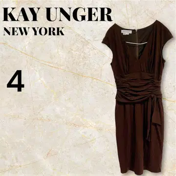 KAY UNGER [ 4 ] 브라운 V넥 원피스 타이트 디자인