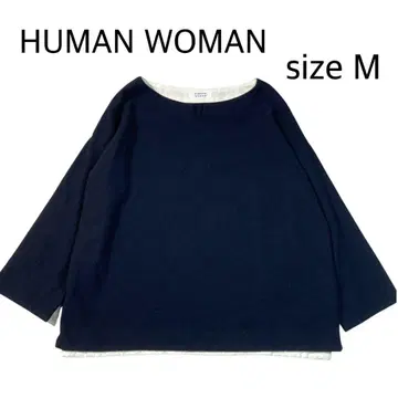 [ size M ] HUMAN WOMAN 블라우스 울 네이비