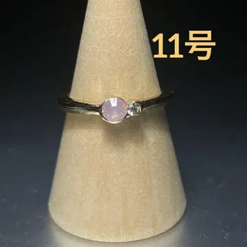 빈티지 패션 반지 골드 11호 핑크 스톤 큐트