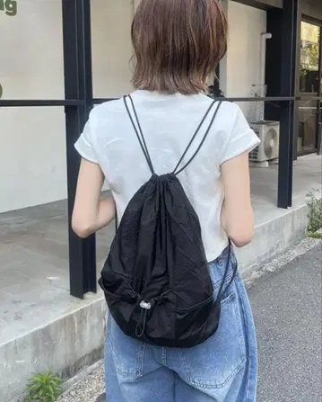 메쉬 스트링 냅색 블랙