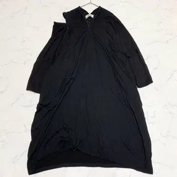 ZUCCA 주카 롱 가디건 블랙 사이드 지퍼