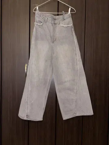 [GRANCY] 지퍼 디자인 배기 데님 팬츠