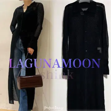 반값 이하! 미사용 새상품 라그나문 오픈 워크 패턴 카라 니트 원피스