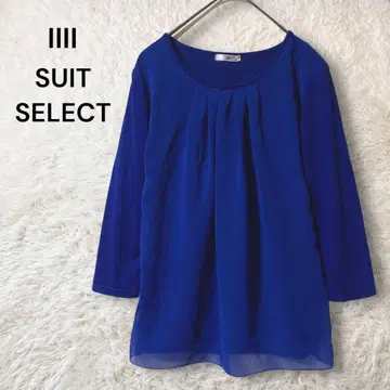 SUIT SELECT 7부 소매 프론트 턱 쉬폰 블라우스 셔츠 S