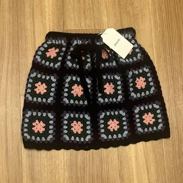 새상품 jouetie 쥬에티 크로셰 미니 스커트 블랙 검정