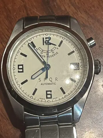 SPQR 오토매틱 시계 크림색 다이얼 스폴 작동품